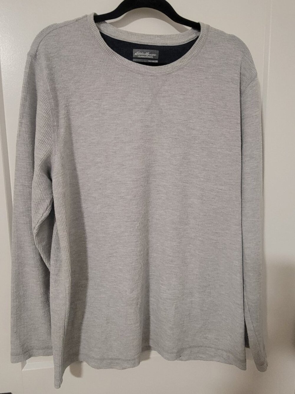 Eddie Bauer Lounge Détente Grey Ribbed Long Sleeve Top - Size Large - Picture 2 of 7
